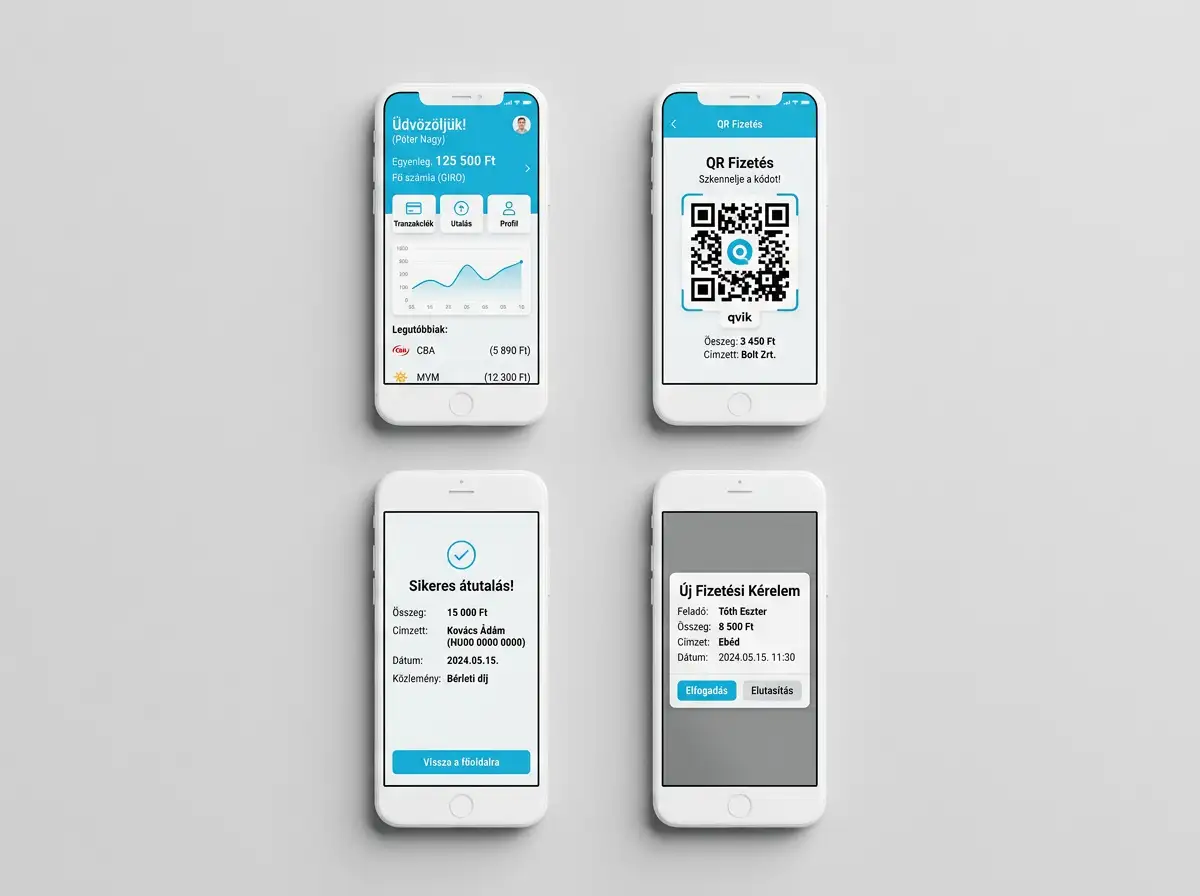 A SimplePay négy fizetési csatornája: bankkártya, qvik, Instant Transzfer és FairPay áttekintő ábrája